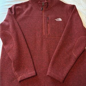 The North Face Men's Heathered Red Zip-Up Sweater